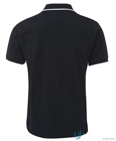 Black JBs Cotton Tipping Polo with white trim, stylish tipping polo code and UPF protection