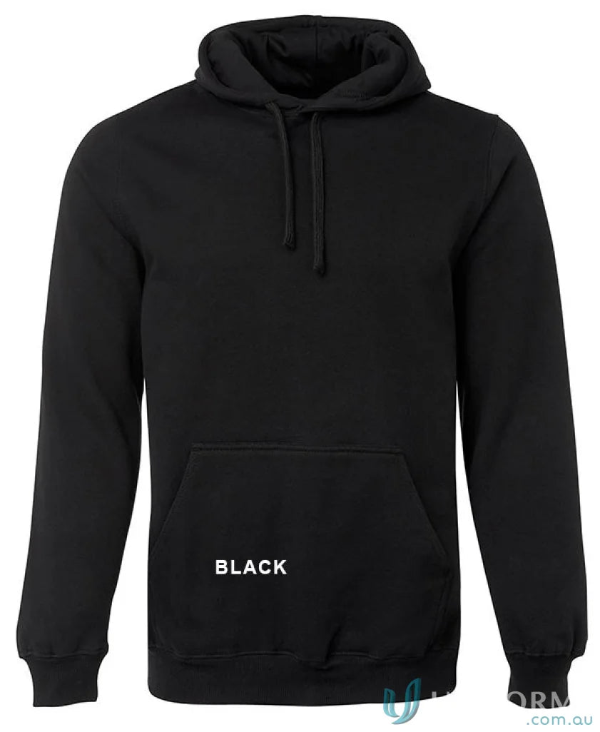 Black Black Hooded Sweatshirt on JBs Fleecy Hoodie with Fully Lined Hood