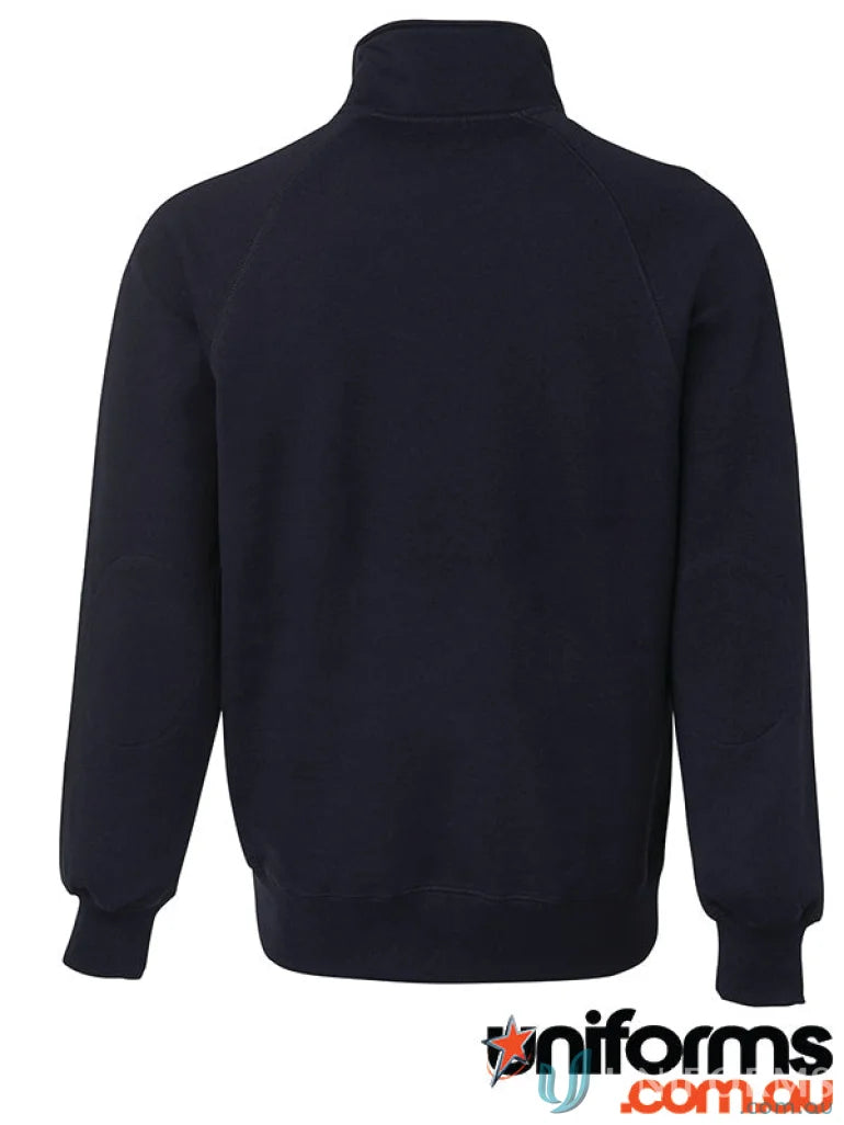 Navy blue zip-up sweatshirt with zip fleecy s3ff, cvc fleece elastane hem, urban fit