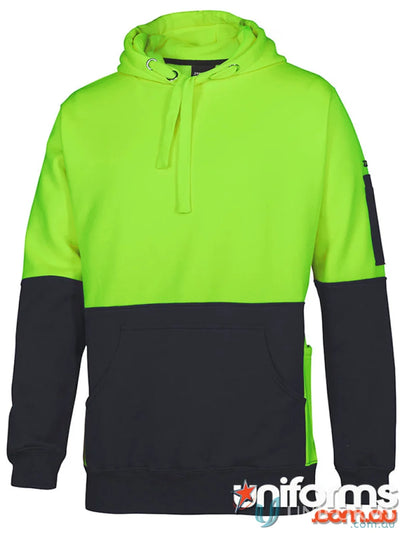 Two-tone hooded sweatshirt with pocket from JBS HI VIS 330G uniforms panel hoodie