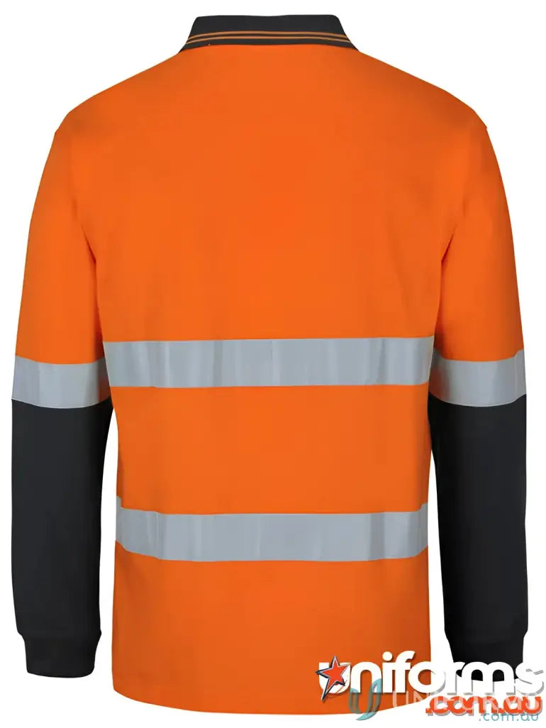 Orange and black long-sleeved safety shirt from JB’S HI VIS work uniforms collection