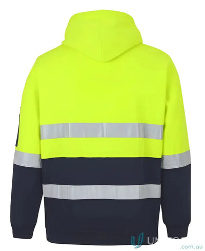 High visibility hooded sweatshirt with reflective sleeve detail for workwear uniforms
