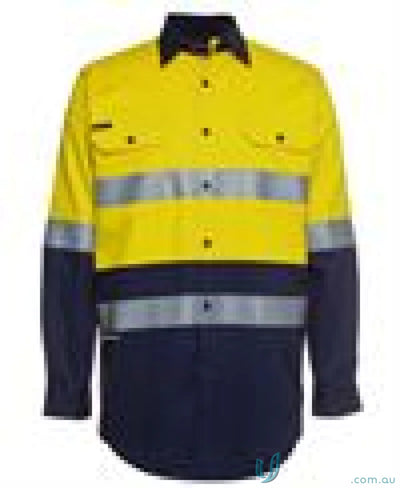High-visibility work shirt from JBs HiVis D+N Series, perfect for NZS compliant workwear