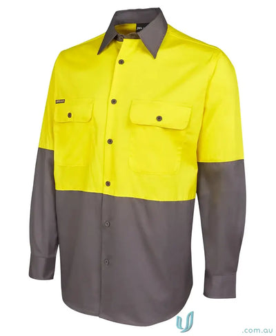 Two-tone work shirt with collar in 9XL size from JBs HiVis LS Light Work Shirt uniforms