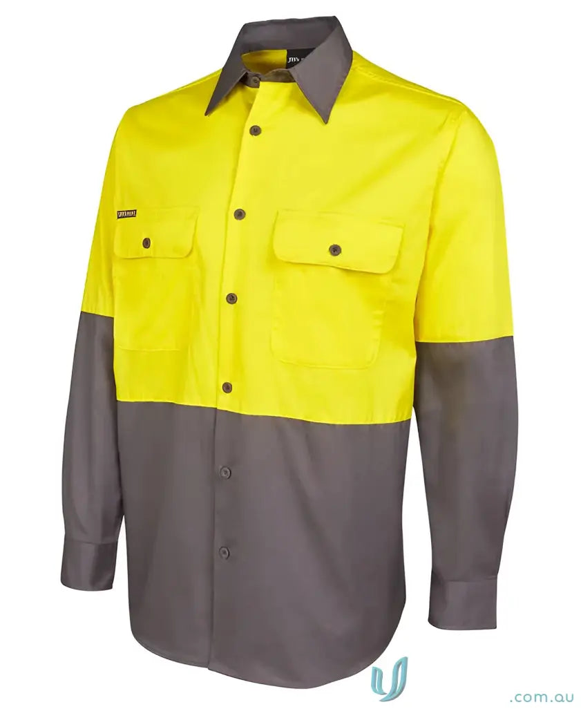 Two-tone work shirt with collar in 9XL size from JBs HiVis LS Light Work Shirt uniforms