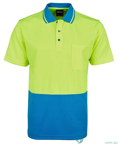 Two-tone short-sleeved polo shirt in lime navy and orange navy for infant sizes