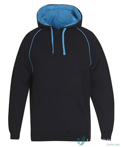 Black hoodie with blue accents from JB’s Kids Contrast Fleecy Hoodie for kids