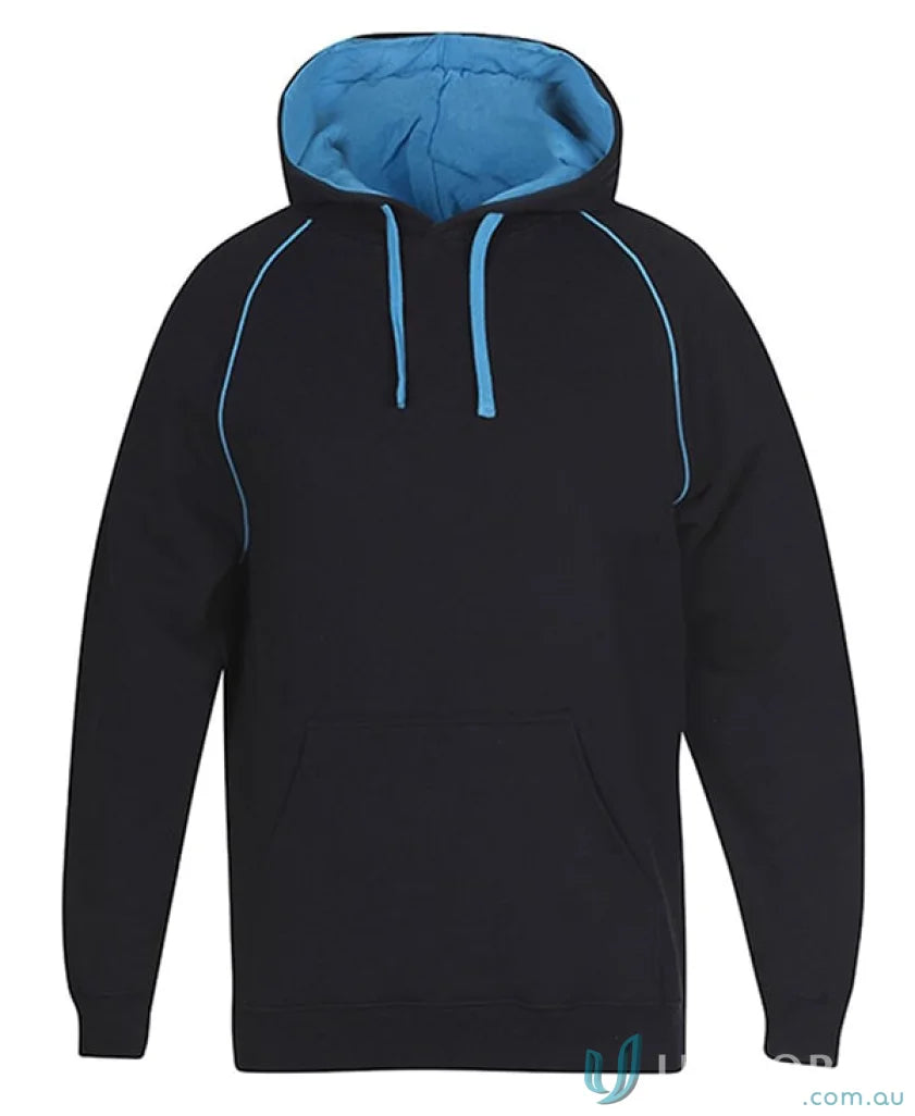 Black hoodie with blue accents from JB’s Kids Contrast Fleecy Hoodie for kids