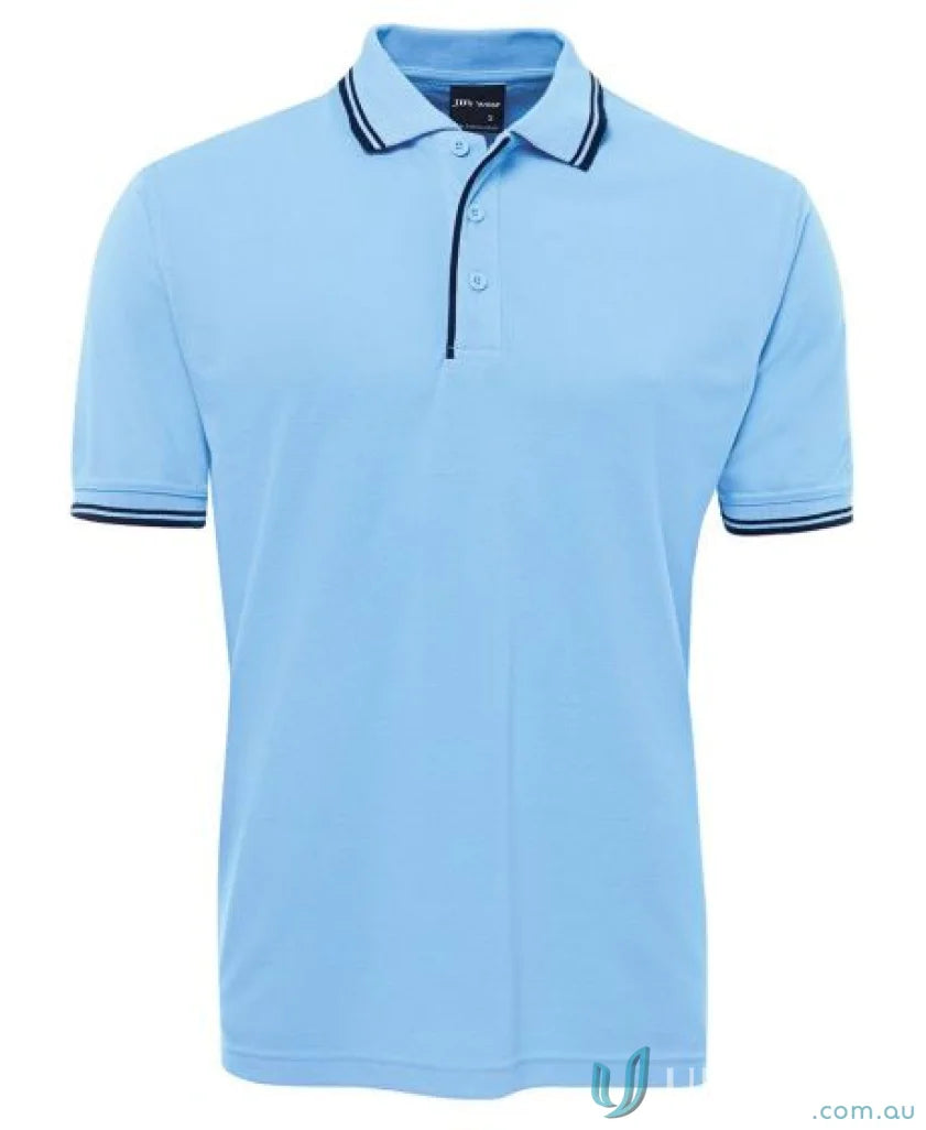 Kids contrast polo shirt with dark trim and reinforced herringbone tape by Jb’s Kids Contrast