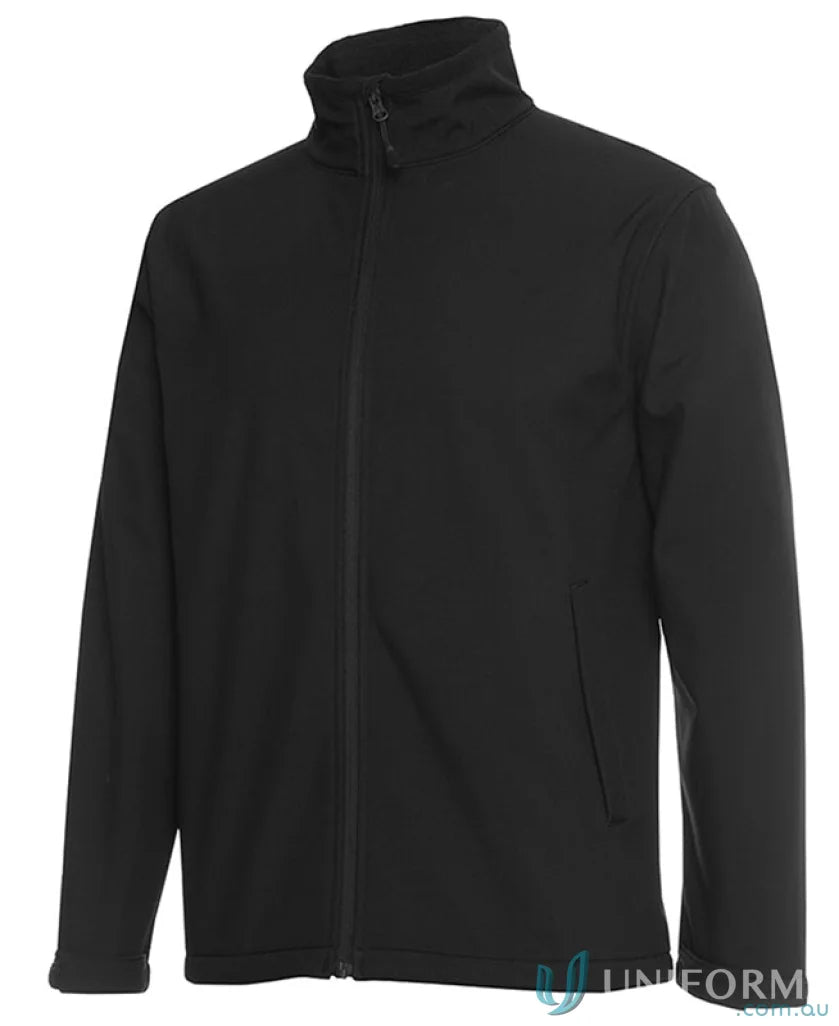 Black JBs Kids Water Resistant Softshell Jacket with interchangeable zip puller and stand-up collar