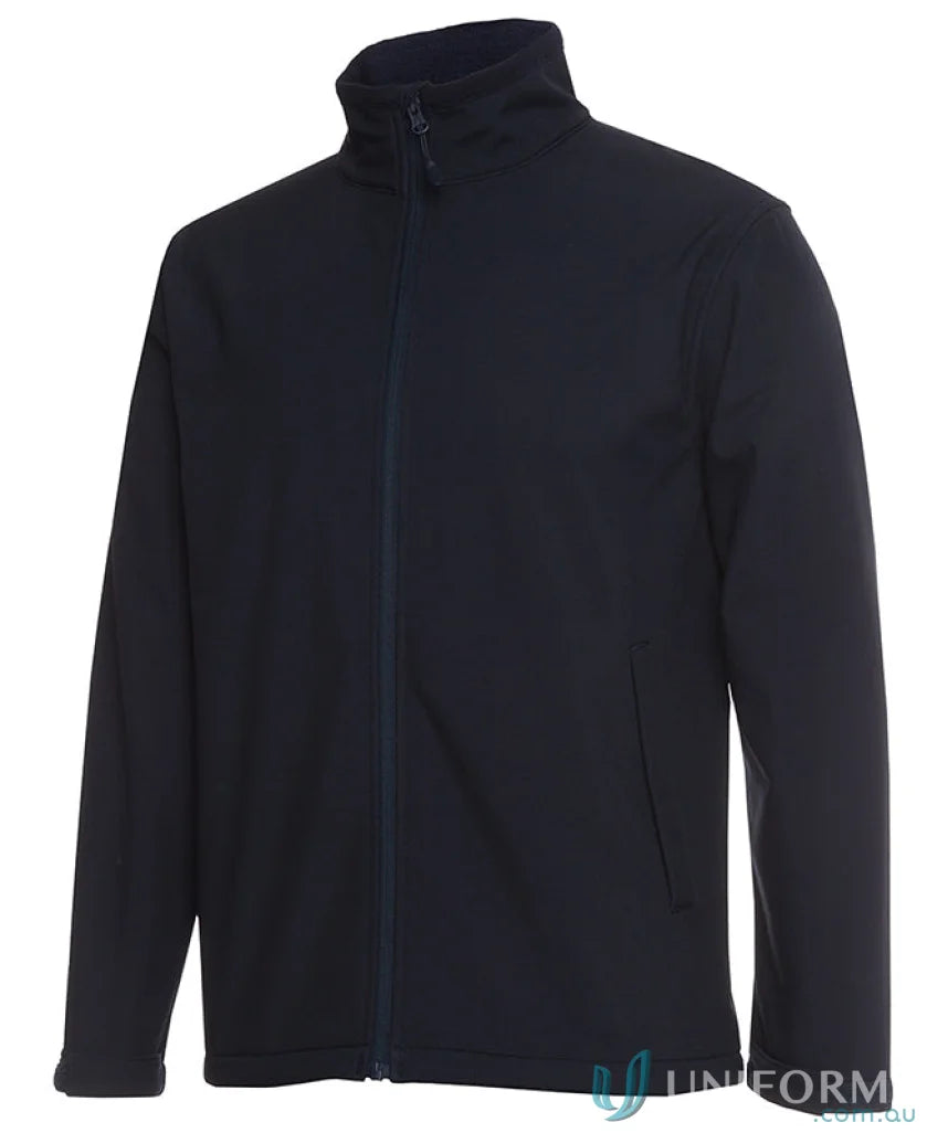 Dark blue JBs Kids Water Resistant Softshell Jacket with high collar and interchangeable zip puller