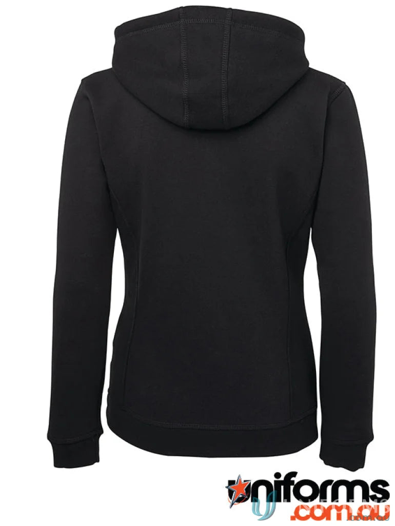 JBs Ladies zip fleecy hoodie with a fully lined hood and black hooded sweatshirt
