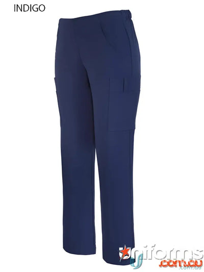 Indigo JB’s Ladies Nu Scrub Cargo Pants for women, comfy scrub cargo style
