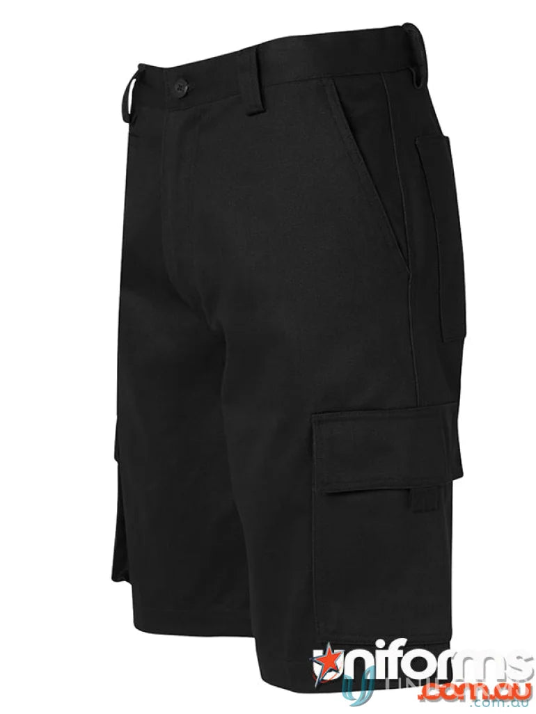 Black cargo shorts from JBs Mercerised Multi Pocket Short perfect for work uniforms