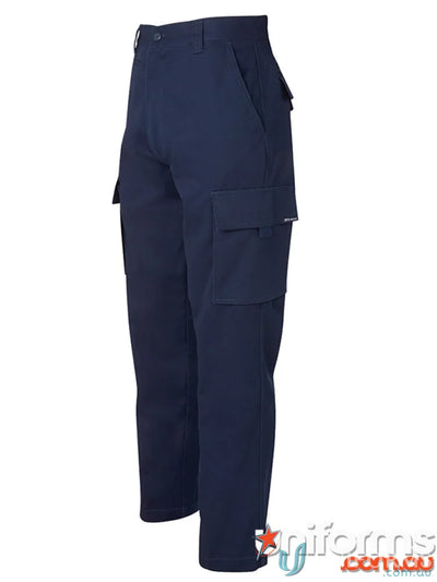 Kids version navy blue cargo pants with secure hook-and-loop tape tape closure