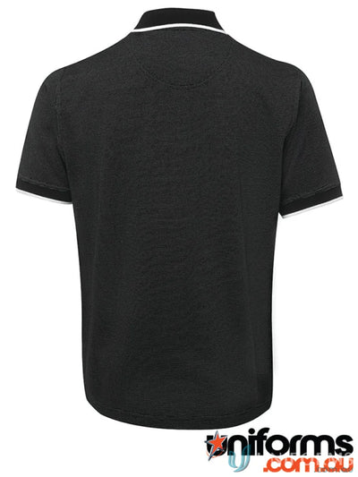 Black JBs Nail Nail Head Polo with white trim and head knit fabric style