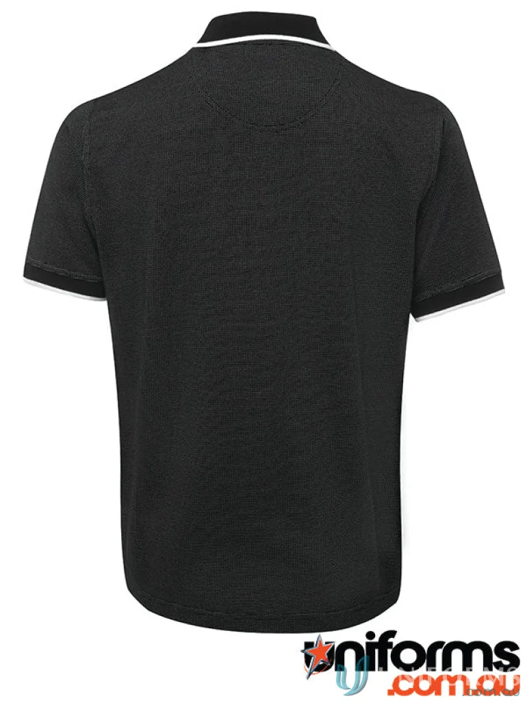 Black JBs Nail Nail Head Polo with white trim and head knit fabric style