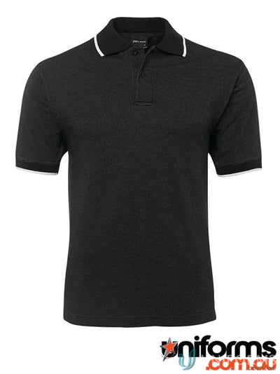 Black Jbs Nail Nail Head Polo made from head knit fabric with white trim