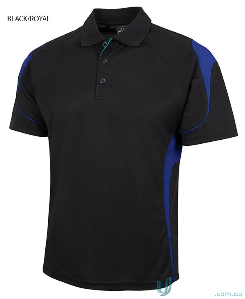 JBs Podium stay cool black and royal blue polo shirt for urban fit vibes