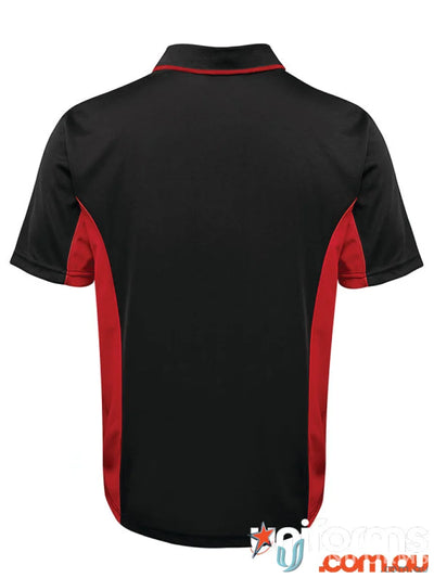 Black and red JBs Podium Contrast Polo with Podium Cool moisture-wicking fabric
