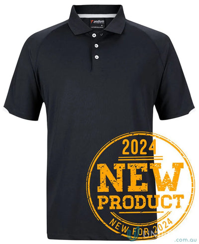 Black JB’s Podium Contrast Stretch Polo with white buttons offering unmatched comfort