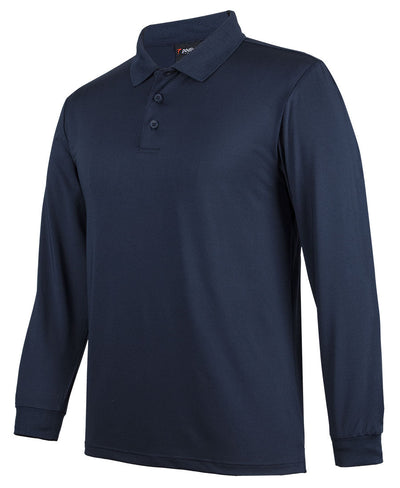 JBs Podium long sleeve stretch polo in dark navy with buttons