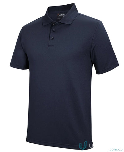 Dark blue JB’S Podium urban fit polo shirt with UPF protection and three-button placket