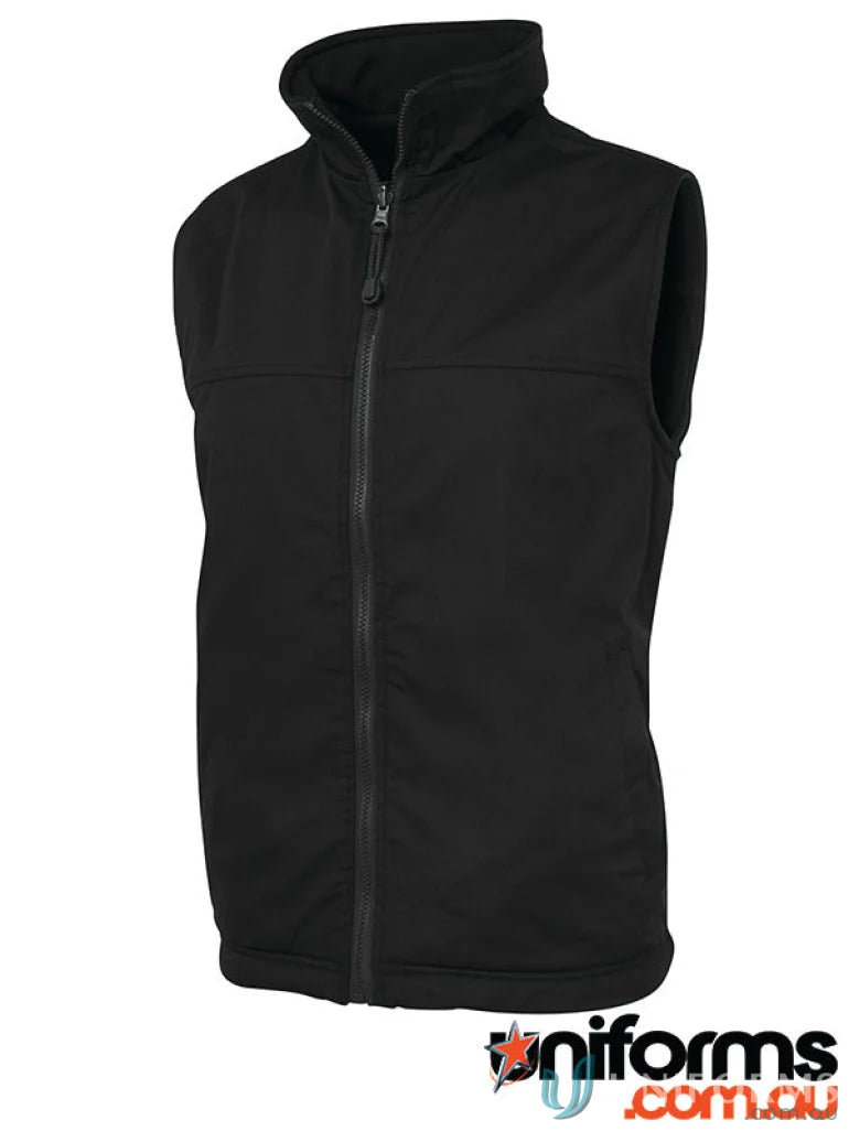 Black fleece vest with reversible style and polar fleece lining in JBs Reversible Vest