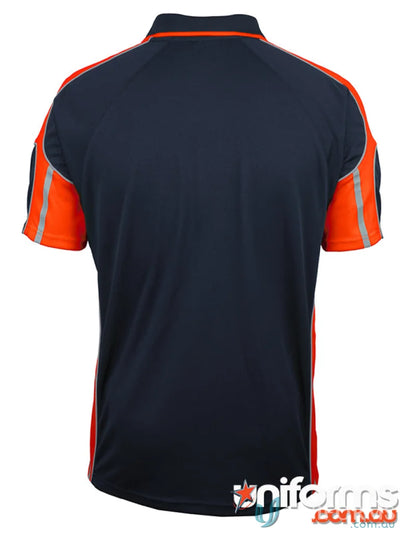 Navy and orange polo shirt from JB’S S/S STREET PANEL POLO, perfect for workwear and uniforms