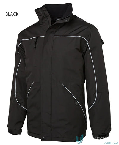 Black JBs Tempest Jacket with white trim and sealed seams, style it right!
