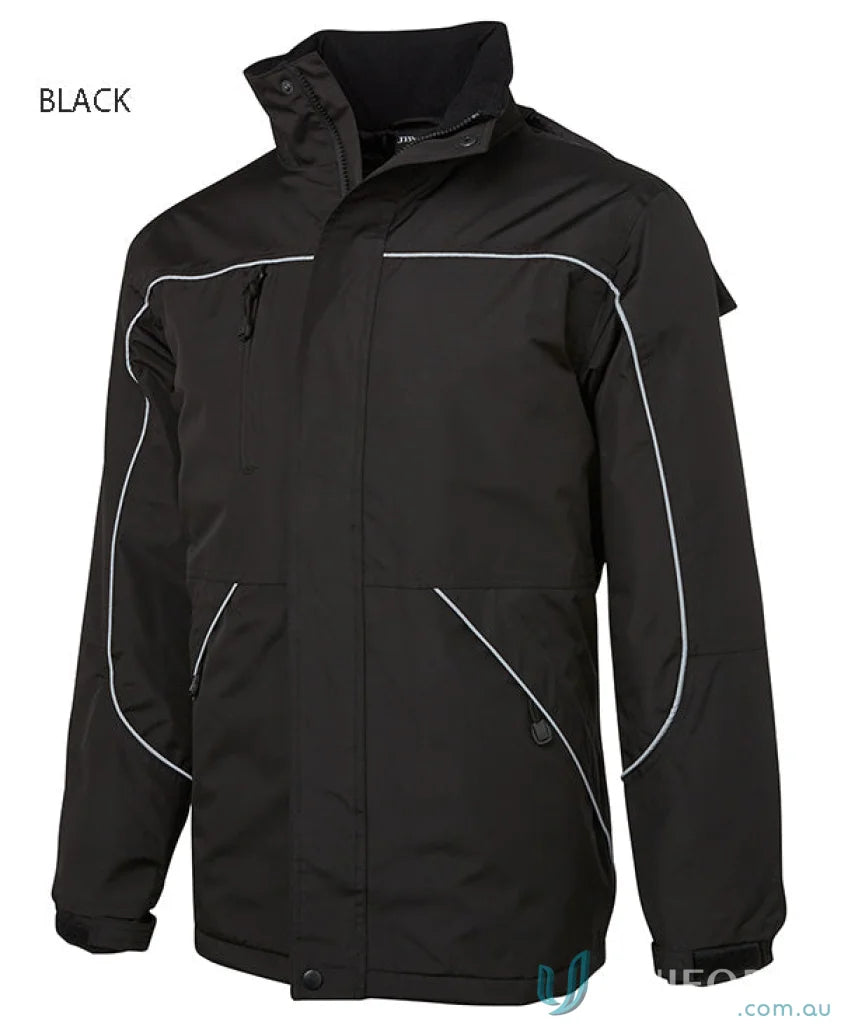 Black JBs Tempest Jacket with white trim and sealed seams, style it right!