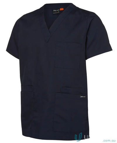 Dark blue JBs Unisex Scrubs Top with classic fit and chest pocket for medical pros