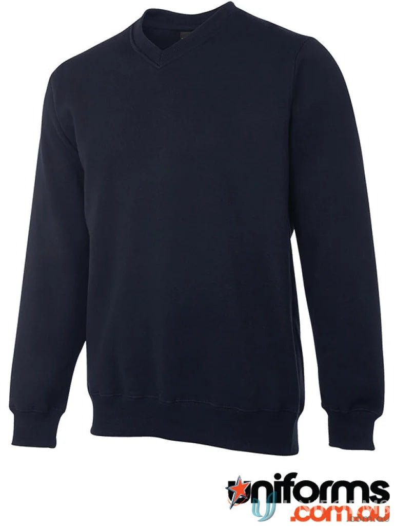 Navy blue JBs V-Neck Fleecy Sweater for all-day comfort and cozy style