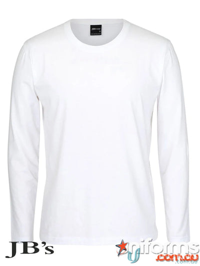 White JB’s Wear Adult cuff tee with UPF protection and long sleeves