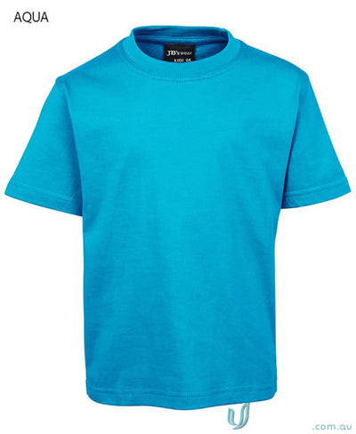 Aqua-colored short-sleeved kids tee from JBs Wear Kids Tee collection with a classic fit