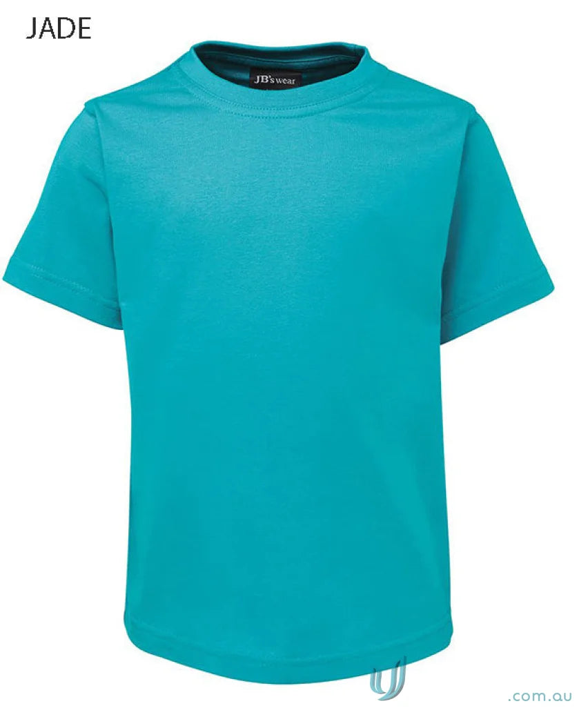 Jade-colored short-sleeved kids tee from JBs Wear 1kt with classic fit design