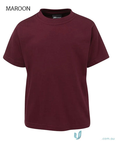 Maroon short-sleeved Kids Tee from JBs Wear Kids Tee with classic fit