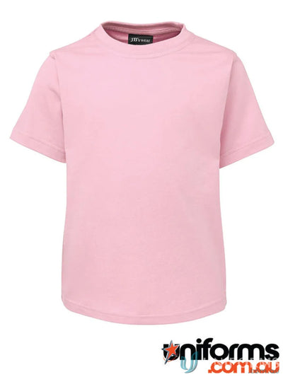 Pink short-sleeved kids tee from JBs Wear Kids Tee collection with a classic fit