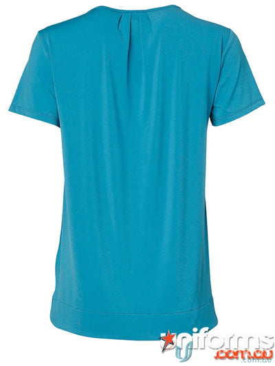 Teal short-sleeved blouse from Jenny Craig work uniforms, perfect for uniforms and workwear