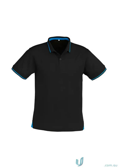 Black Jet Polo with blue trim from Biz Collection Mens p226ms style