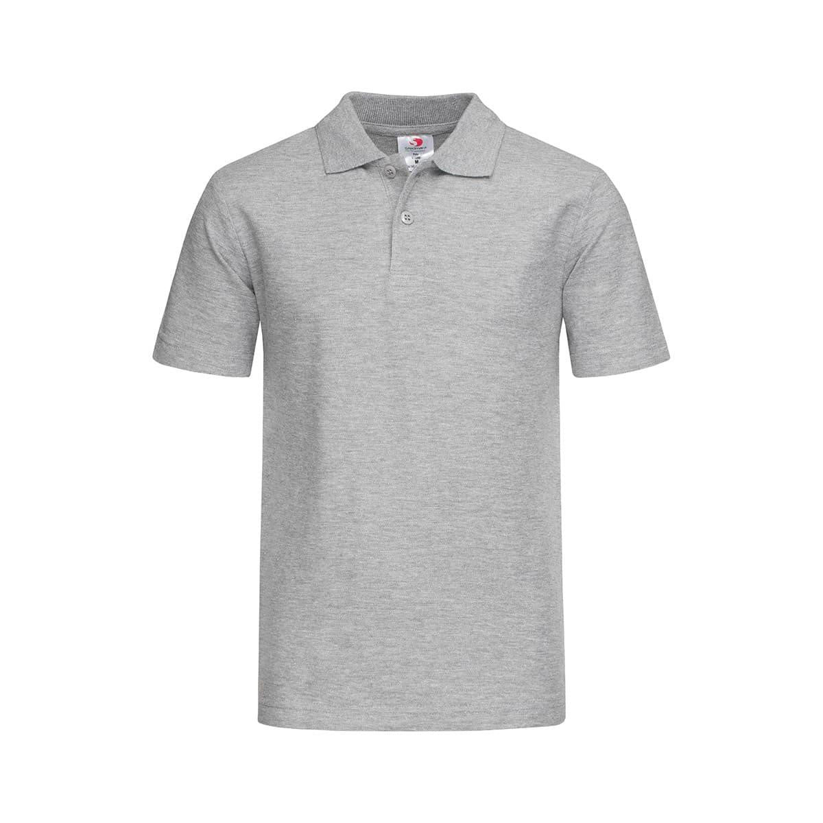 Junior heavyweight polo in heather gray with rib collar jersey fabric