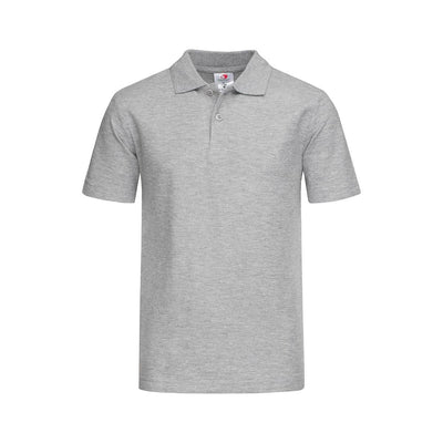 Junior heavyweight polo in heather gray with rib collar jersey fabric