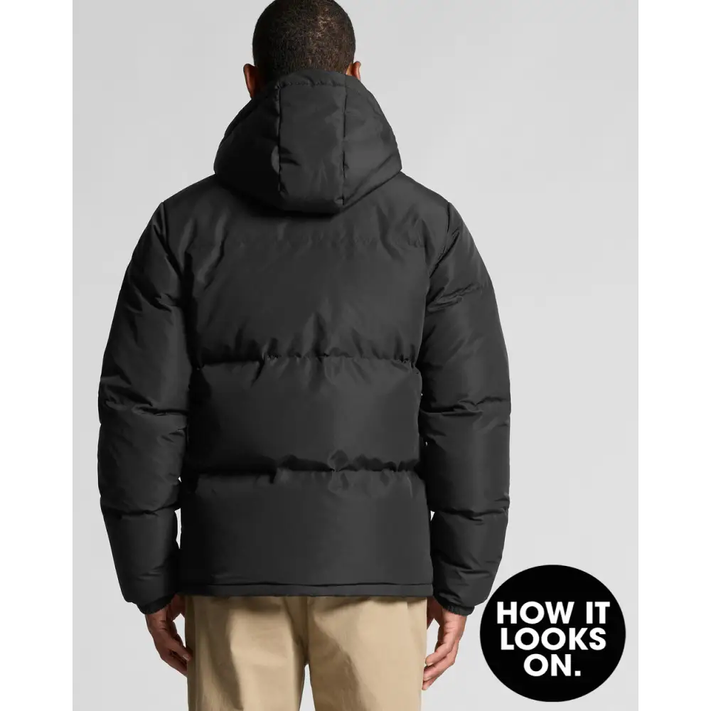 Black kaden hooded puffer jacket with quilted design perfect for workwear and cold weather uniforms