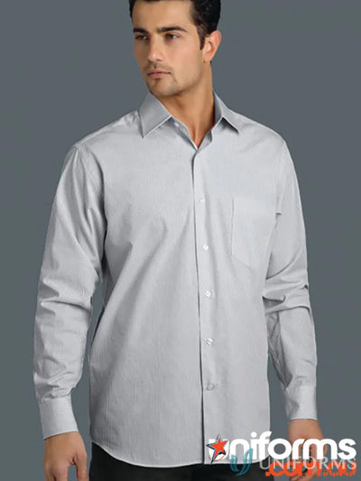 Gray Keval mens long long sleeve mini check shirt for a casual stylish look