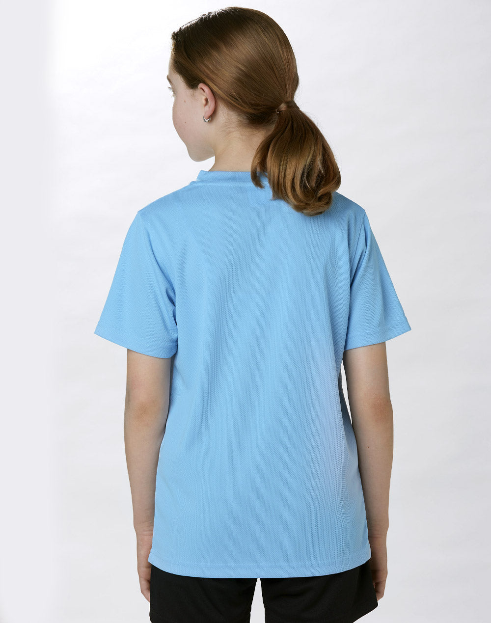 Light blue ribbed ts23k Winning Spirit Kids CoolDry Tee front
