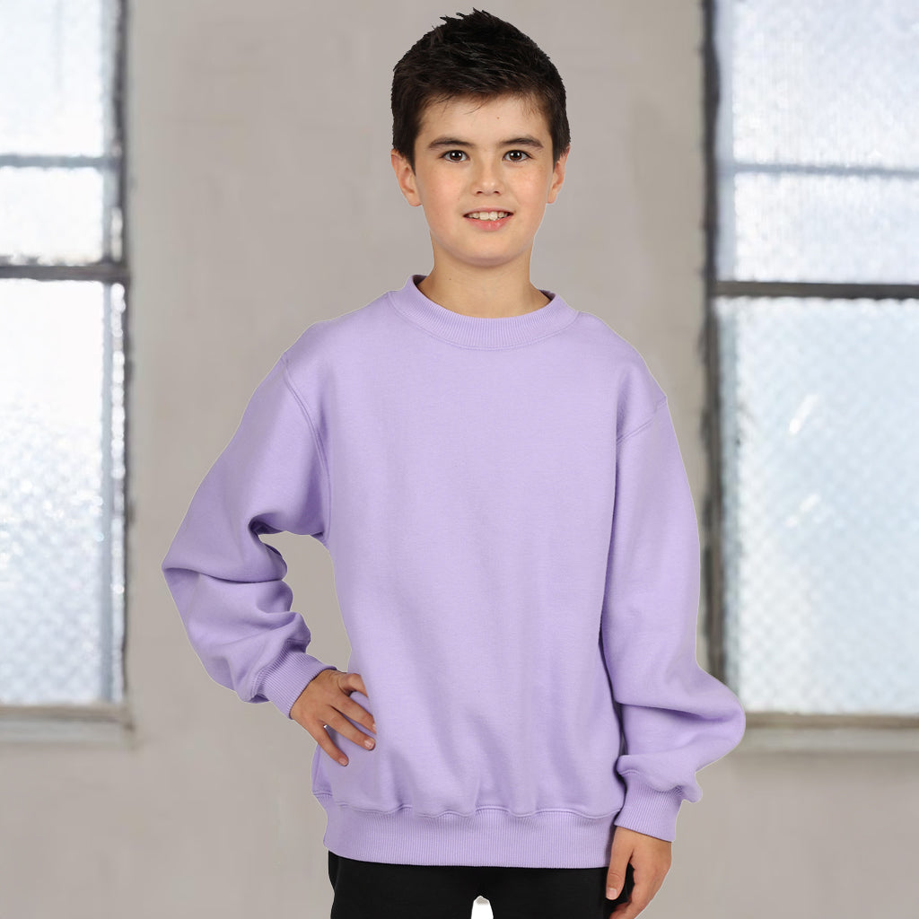 Kids crew neck sloppy joes lavender sweatshirt with ribbed cuffs
