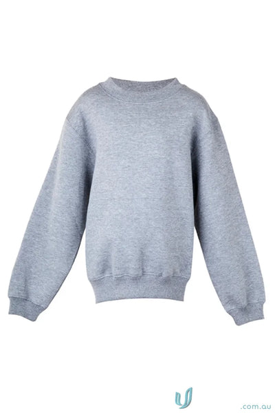 Kids crew neck sloppy joes sweatshirt with ribbed cuffs and hem in solid grey style