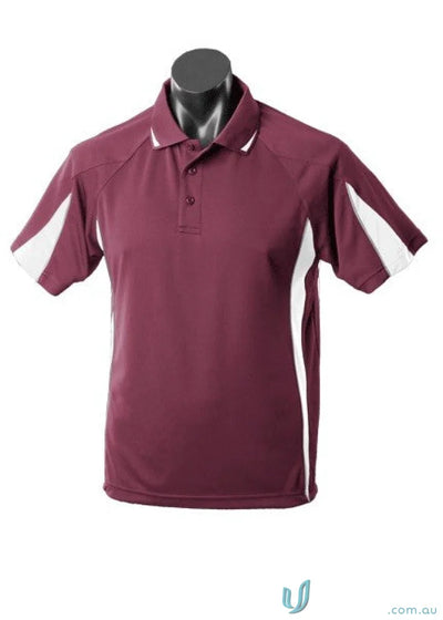 3304-TI 3304 Kids Eureka Polo in Maroon/White