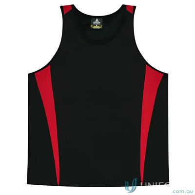 Aussie Pacific 3104 Kids Eureka Singlet in Black/Red