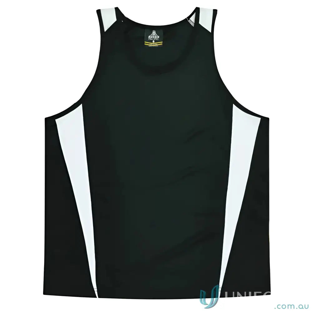 Aussie Pacific 3104 Kids Eureka Singlet in Black/White